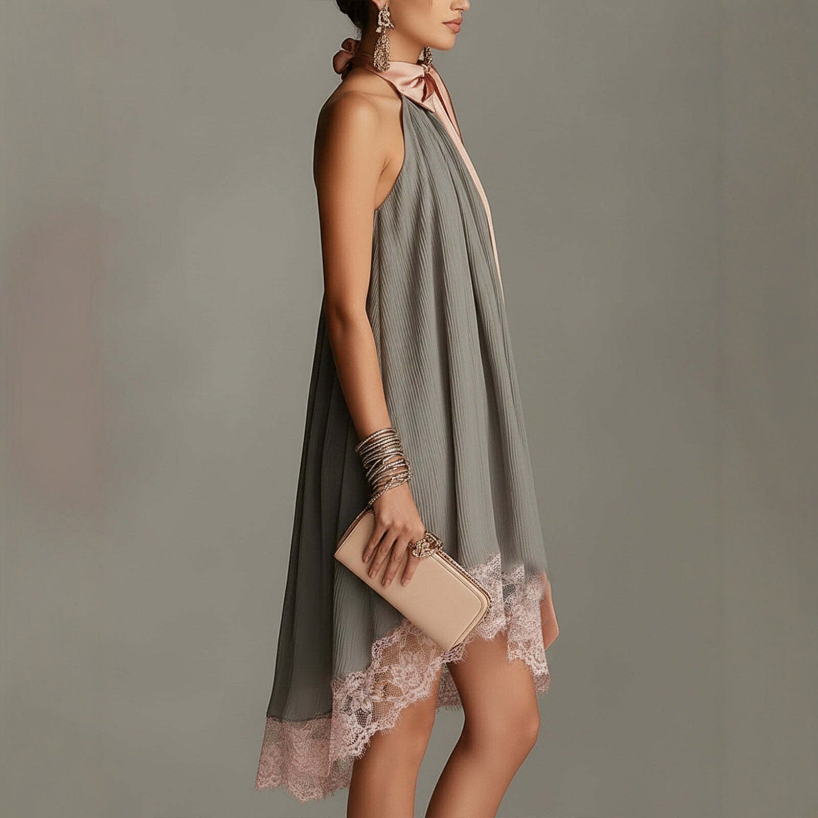 Women's Strapless Printed Bubble Skirt Vacation Maxi Dress