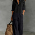 Women's Polyester Two-Piece Suit Set – Blazer & Pants Co-Ord