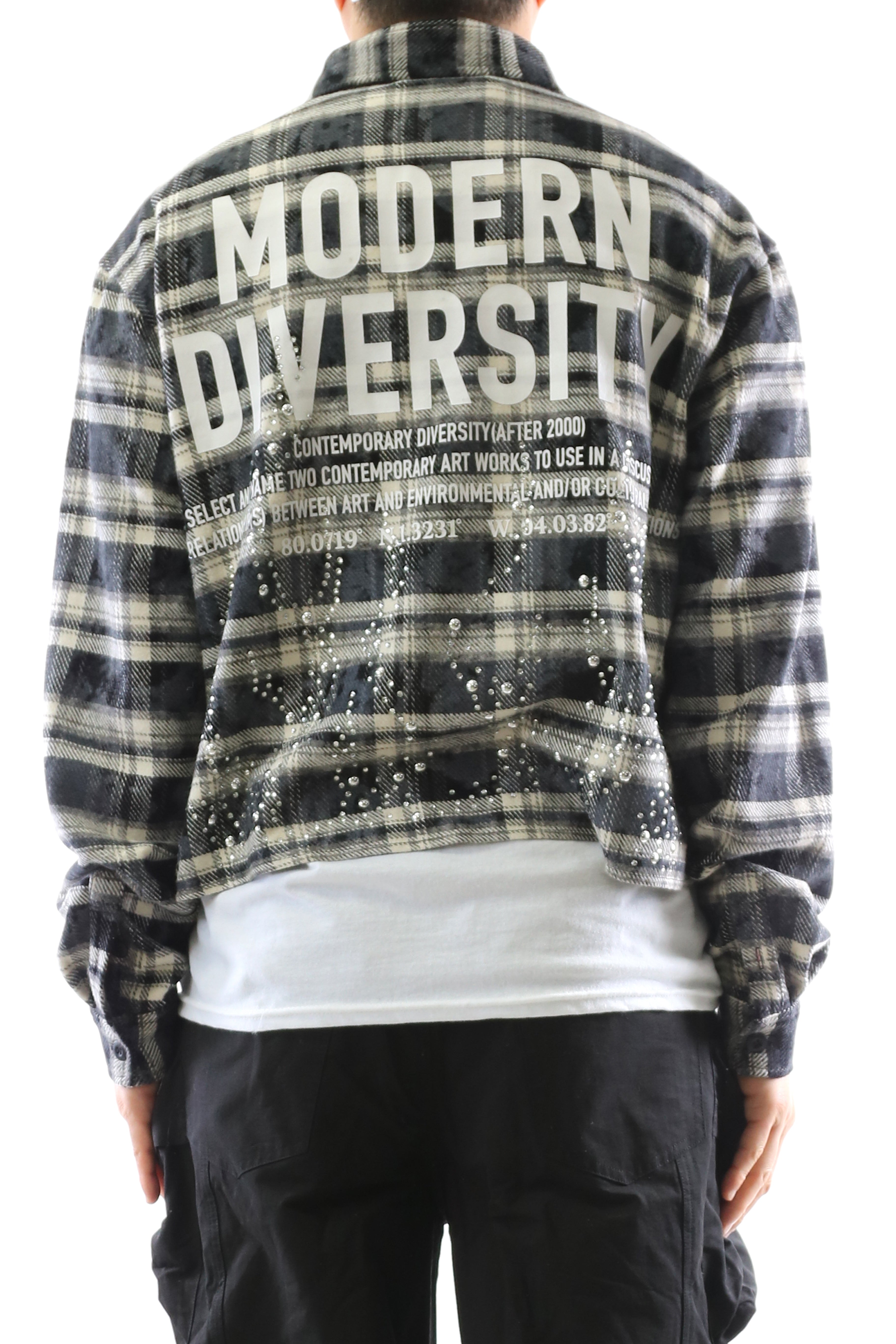 STATIC Heavy Flannel Crop Top Button Down Shirt