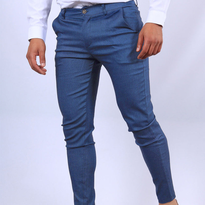 👔 Men's Slim Fit Button Trousers – Versatile Office & Casual Wear