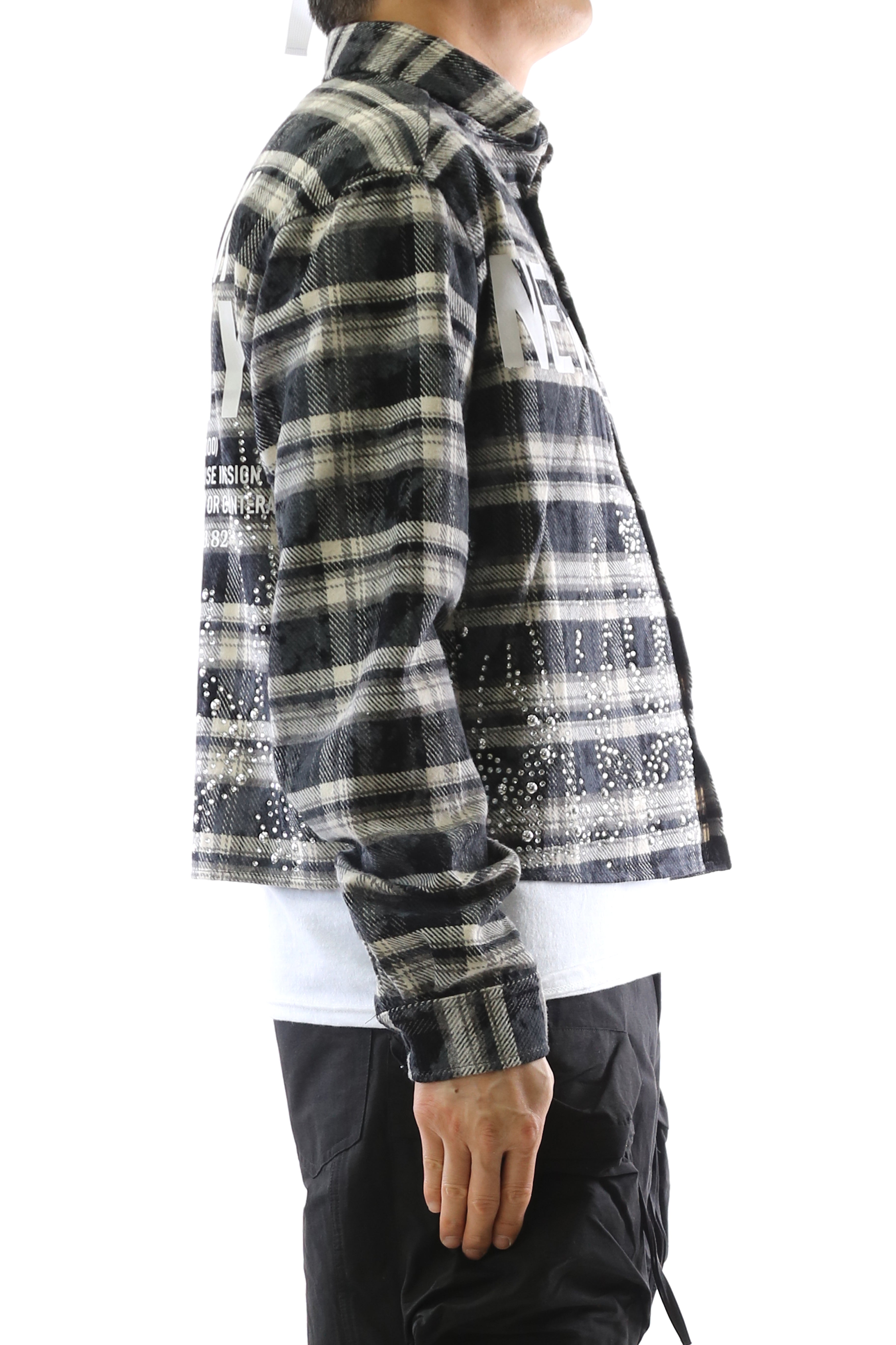 STATIC Heavy Flannel Crop Top Button Down Shirt