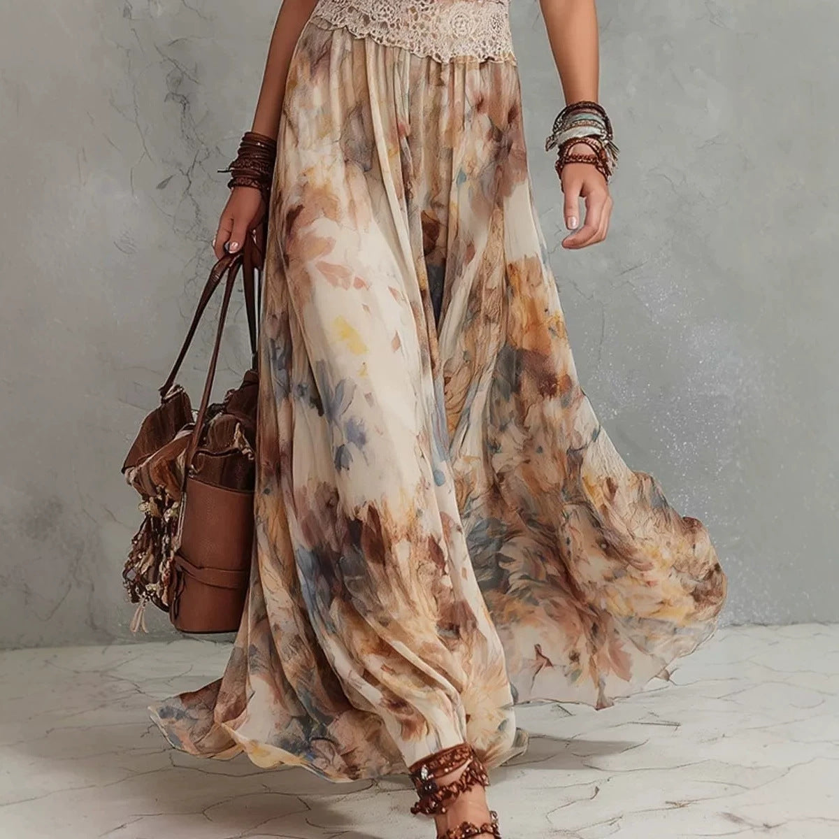 Women's Strapless Backless Floral Maxi Dress | French Vintage Fairy Skirt Beach Dress