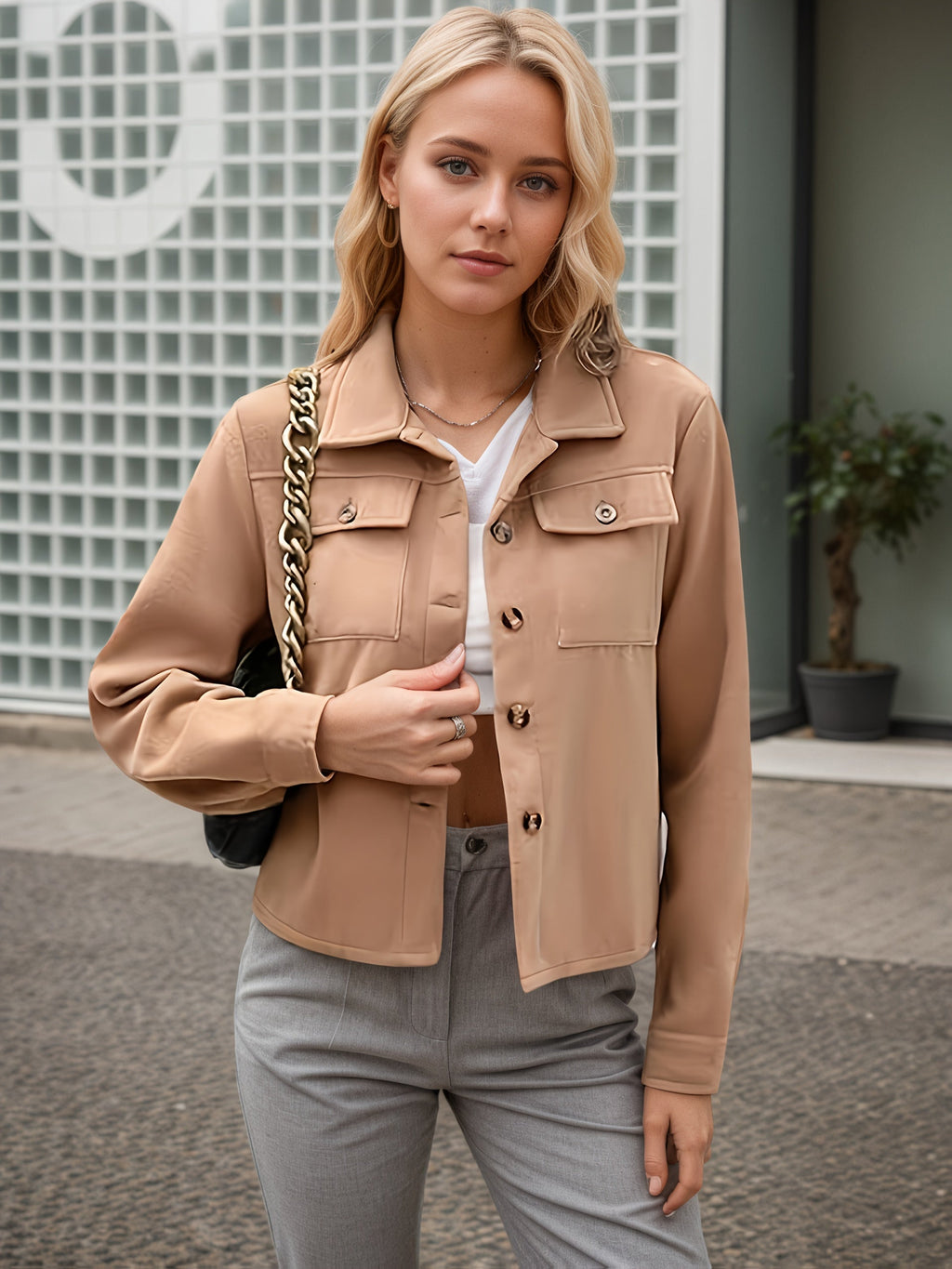 Women’s Plus Size Flannel Jacket