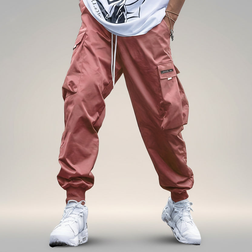 Men’s Multi‑Pocket Drawstring Cargo Pants