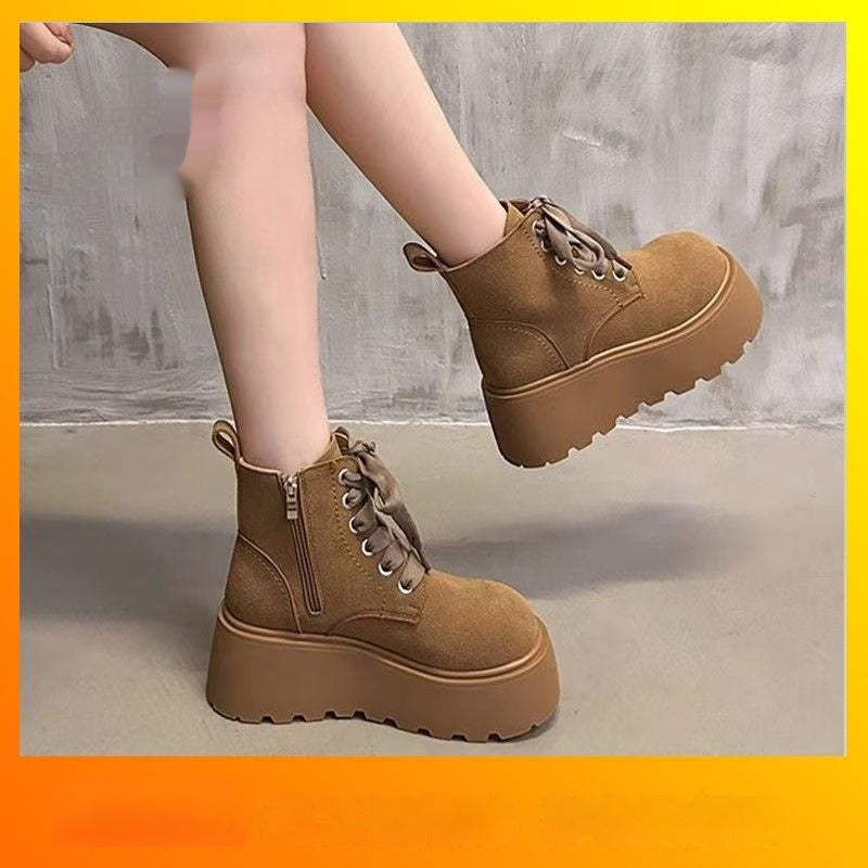 Women’s Chunky Sole Lace-Up Boots – Vintage Style