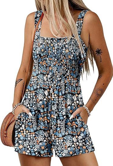🌺 Floral Print Sleeveless Beach Jumpsuit