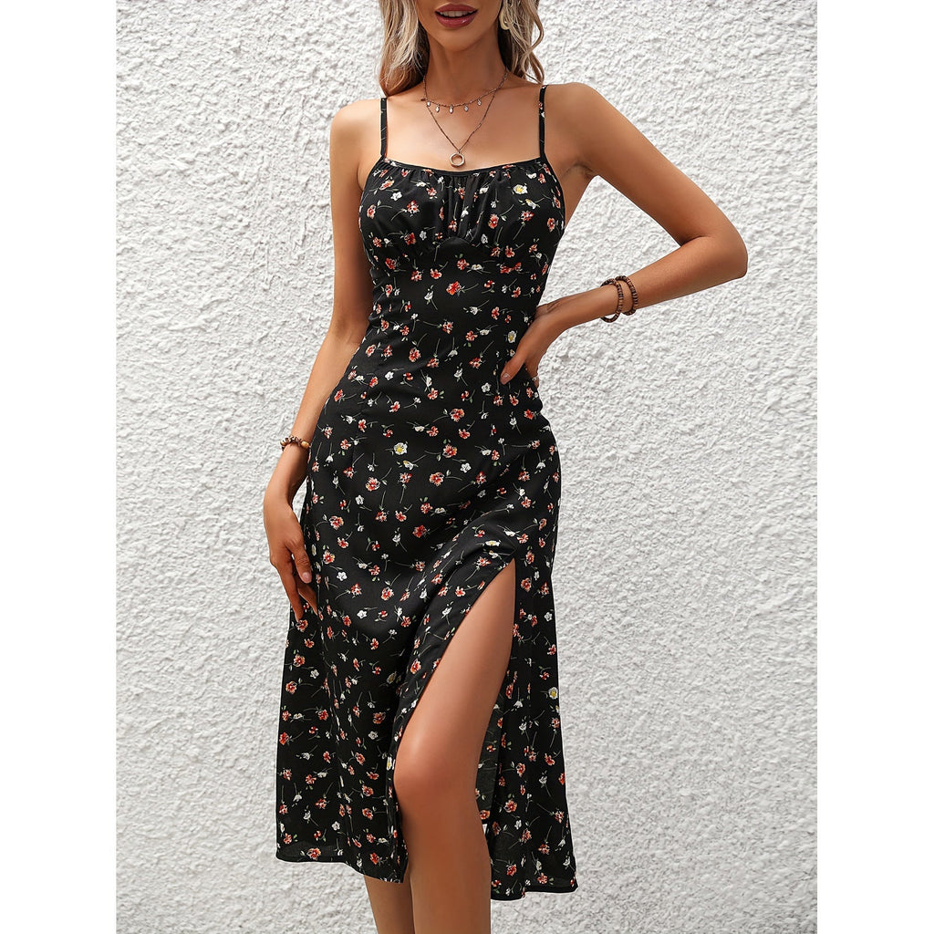 🌸 Women's Polka Dot Suspender Maxi Dress – Summer Elegance with a Flirty Twist
