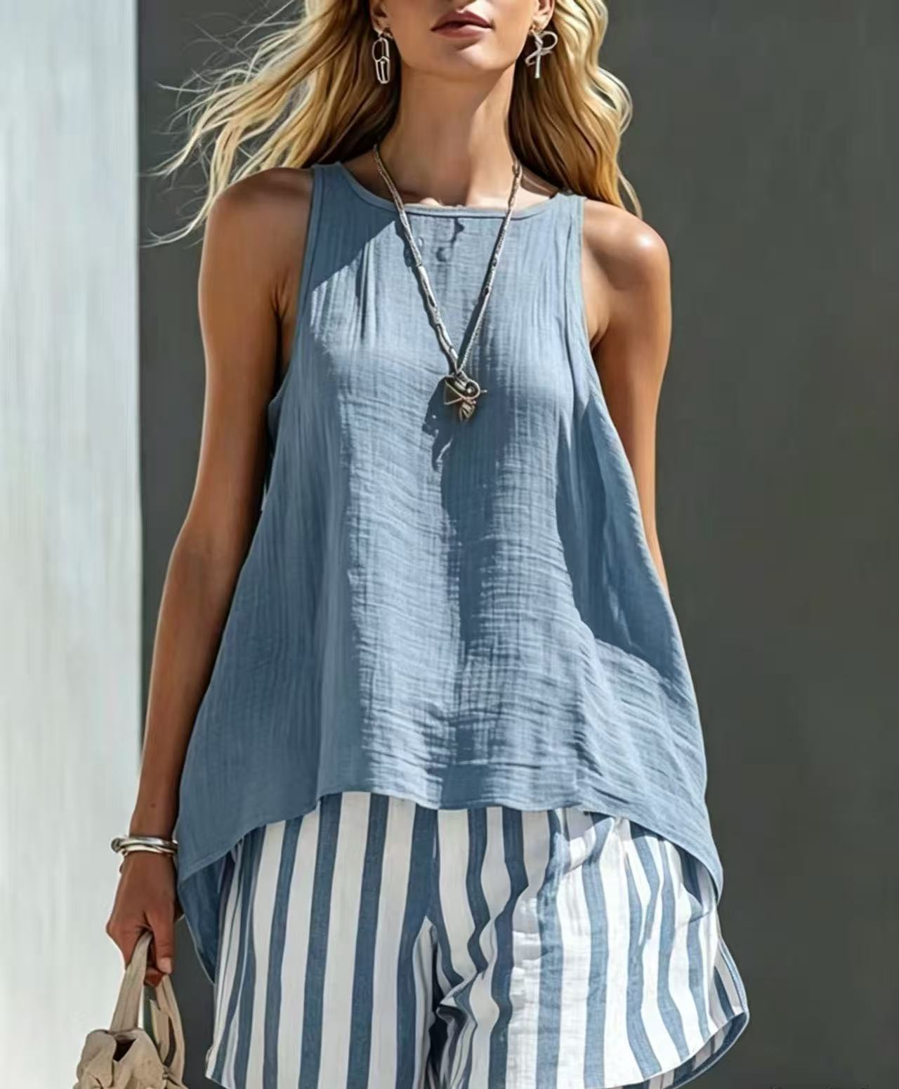 Women's V-Neck Long-Sleeve Loose-Fit Button-Up Shirt