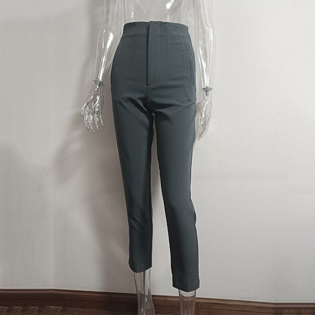 Women's High-Waisted Straight Leg Pants
