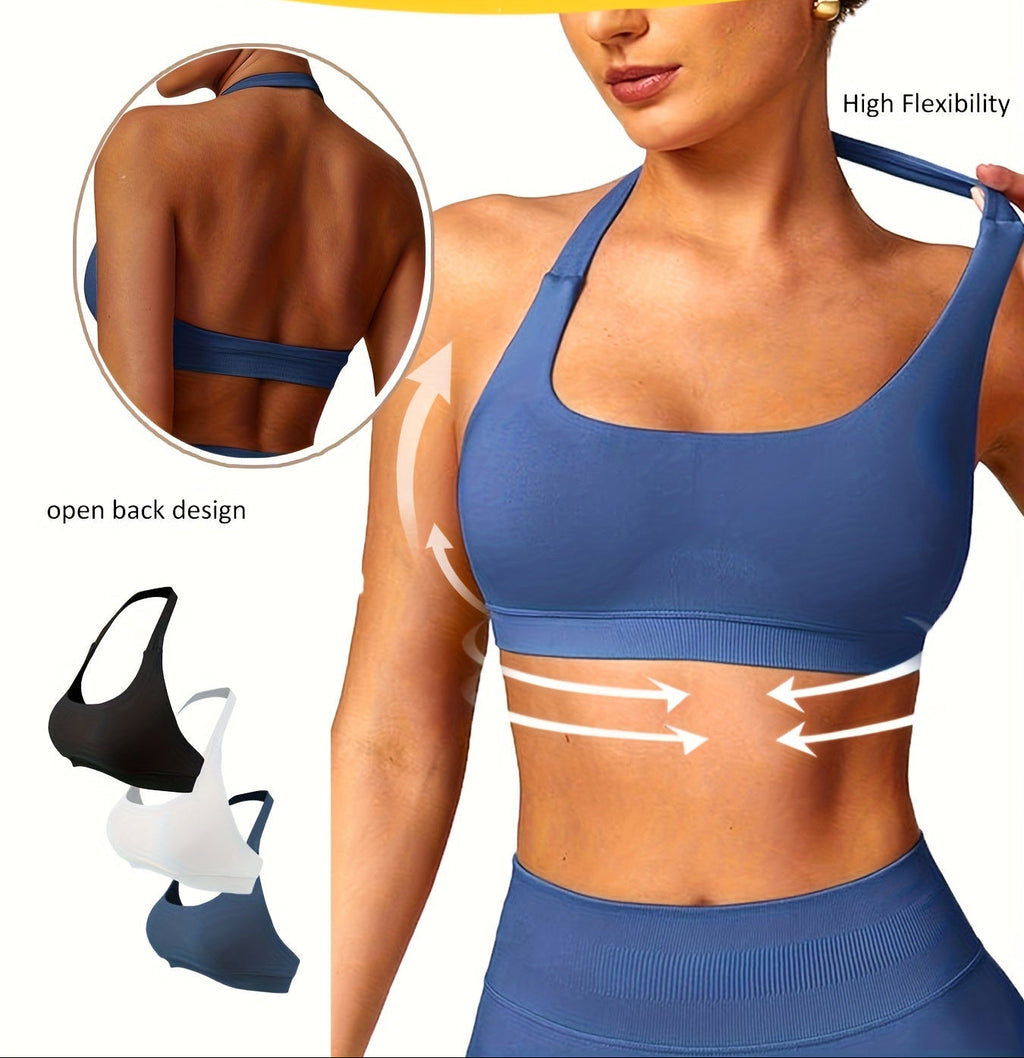 3-Pack Breathable Seamless Yoga Bras for Women