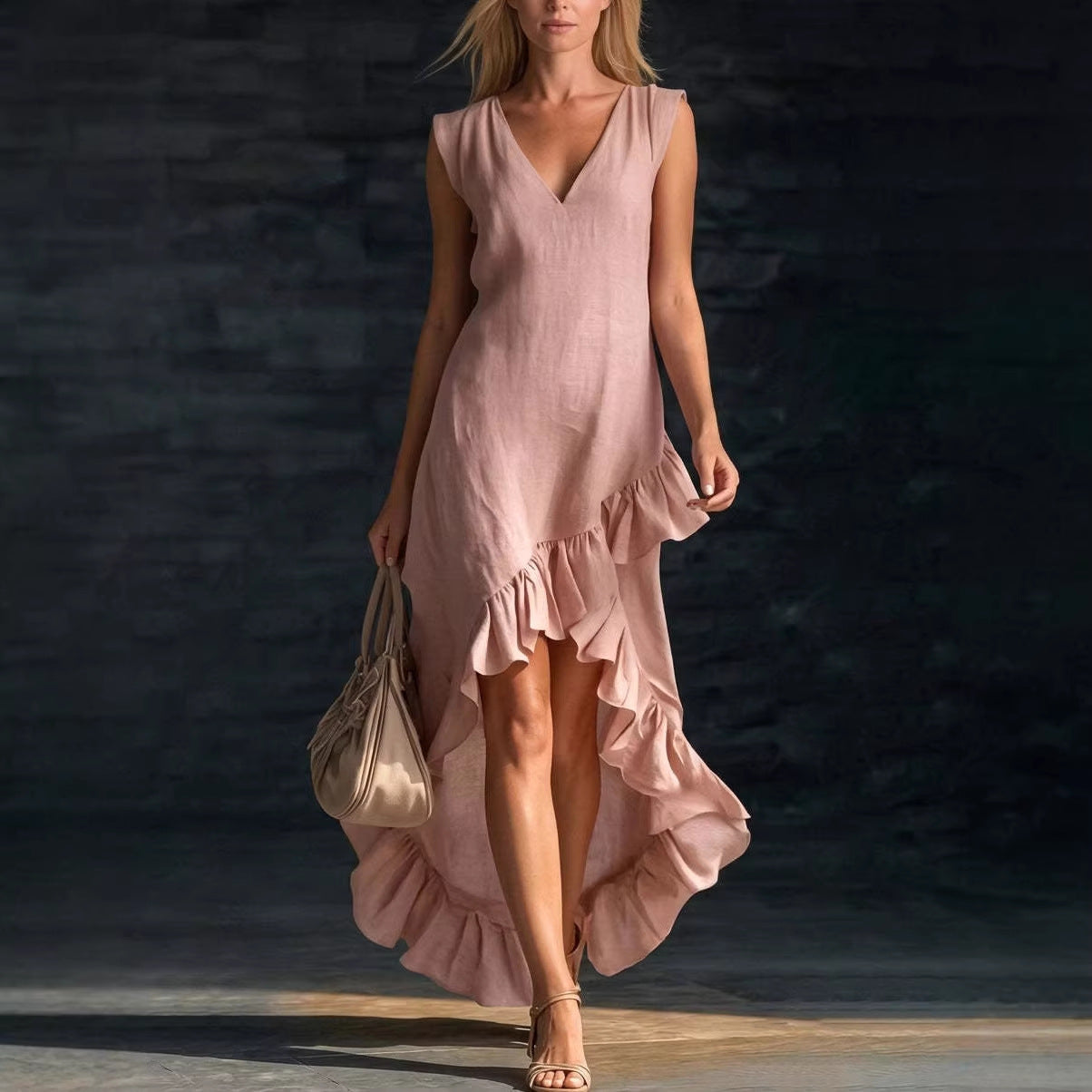 Cotton Long Sleeveless Casual Dress for Women