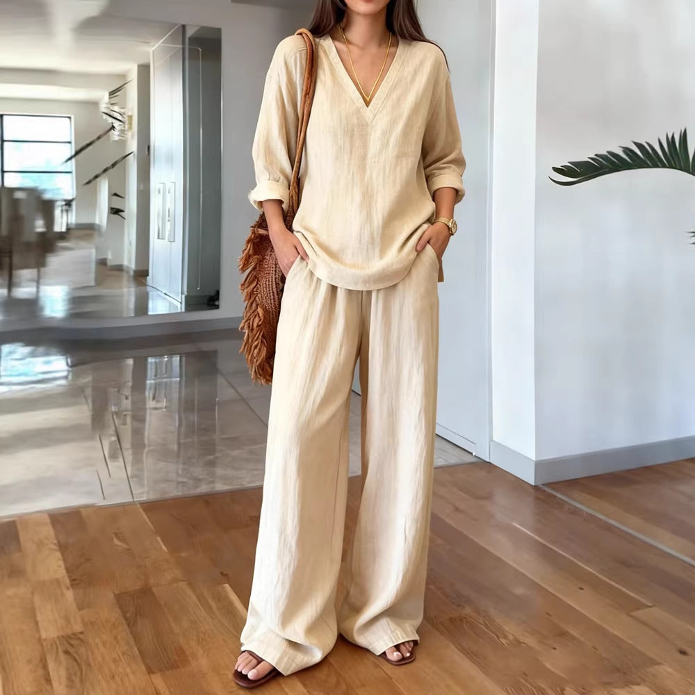Long Sleeve Top & Full-Length Pants Two-Piece Set – 9 Colors S–3XL