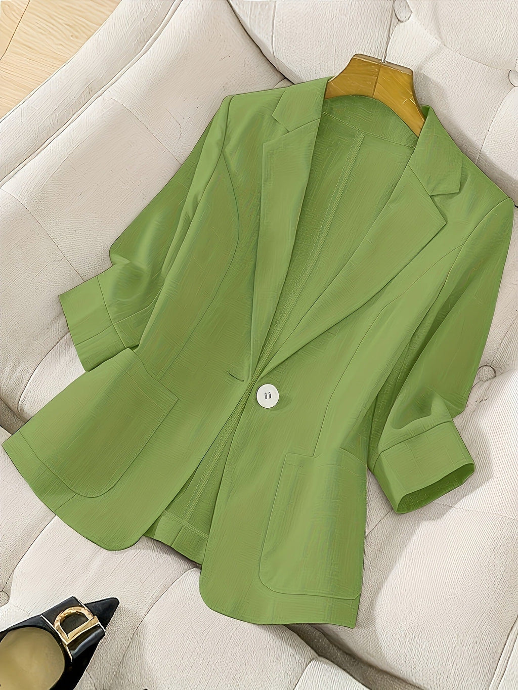 Women's Three-Quarter Sleeve Single-Button Casual Blazer