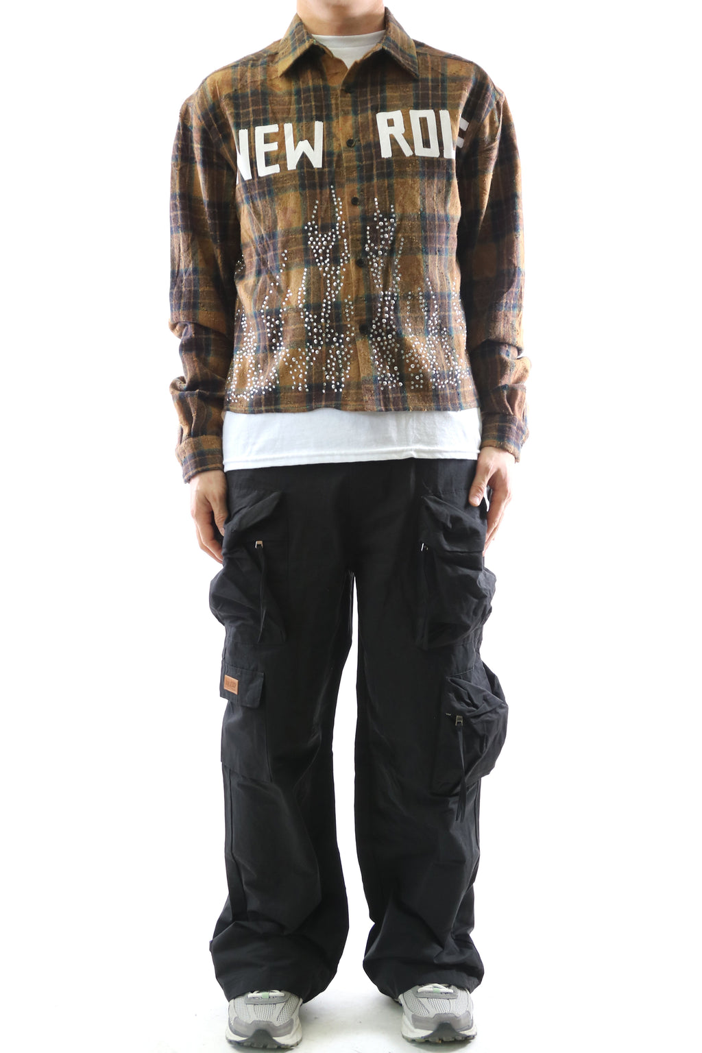 KLEEPSTONE Heavy Flannel Crop Top Button Down Shirt