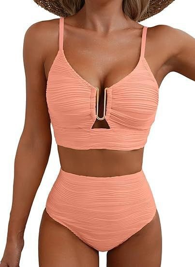 Women's Solid Color Gathering Swimsuit