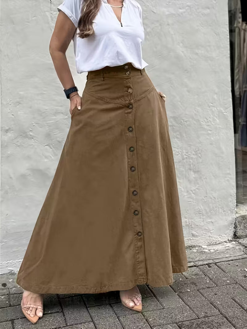 Women's Elegant High-Waist A-Line Skirt
