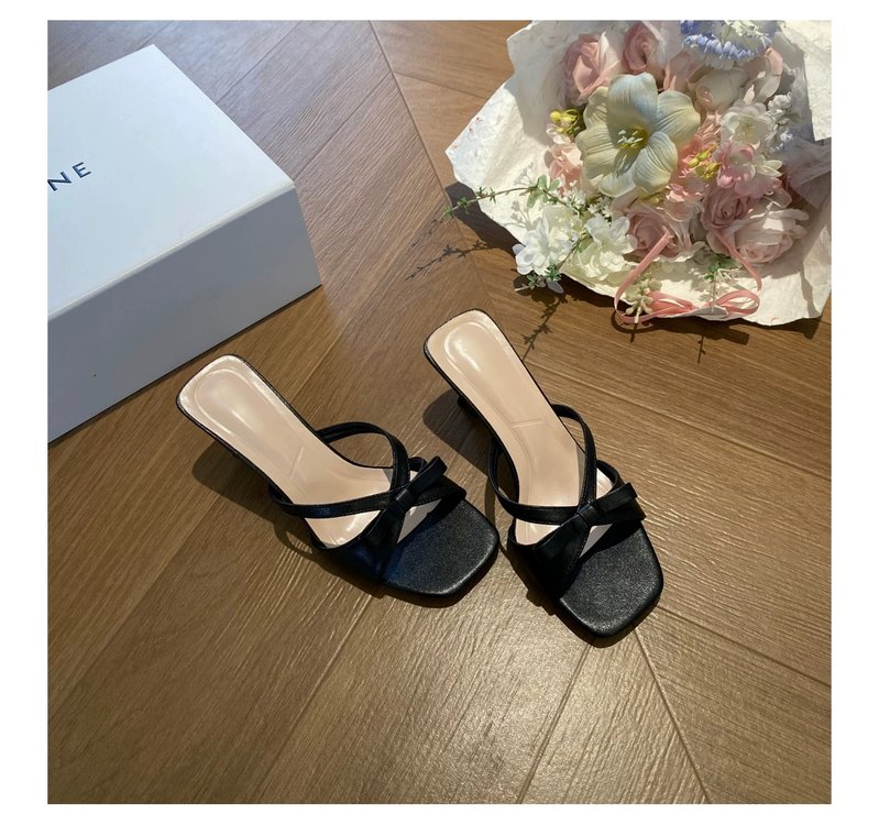 Bow Tie Square Toe Stiletto Heels – High Heel Summer Pumps