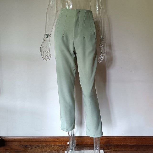 Women's High-Waisted Straight Leg Pants