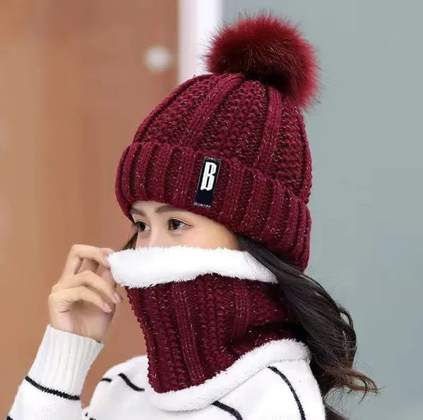 Women’s Winter Beanie Hat & Scarf – Warm Knitted Skull Cap Style