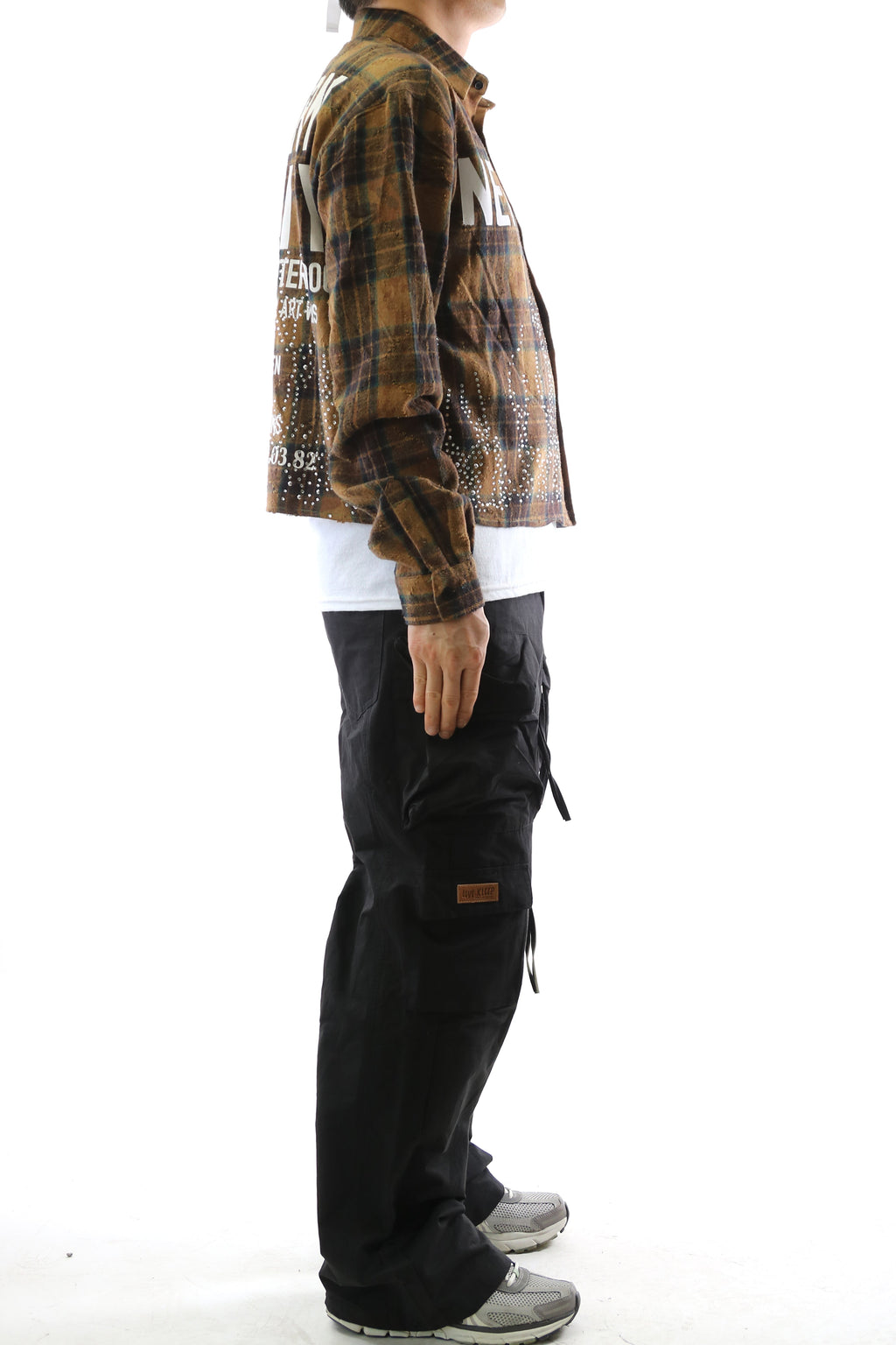 KLEEPSTONE Heavy Flannel Crop Top Button Down Shirt