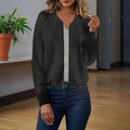 Women’s Jacquard Baseball-Collar Jacket