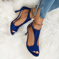 Women’s Peep Toe Zipper Heel Shoes | Suede High Heel Sandals