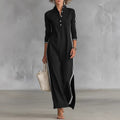 Long Sleeve Hoodie Maxi Dress for Women – Casual Cotton Blend Long Skirt Dress