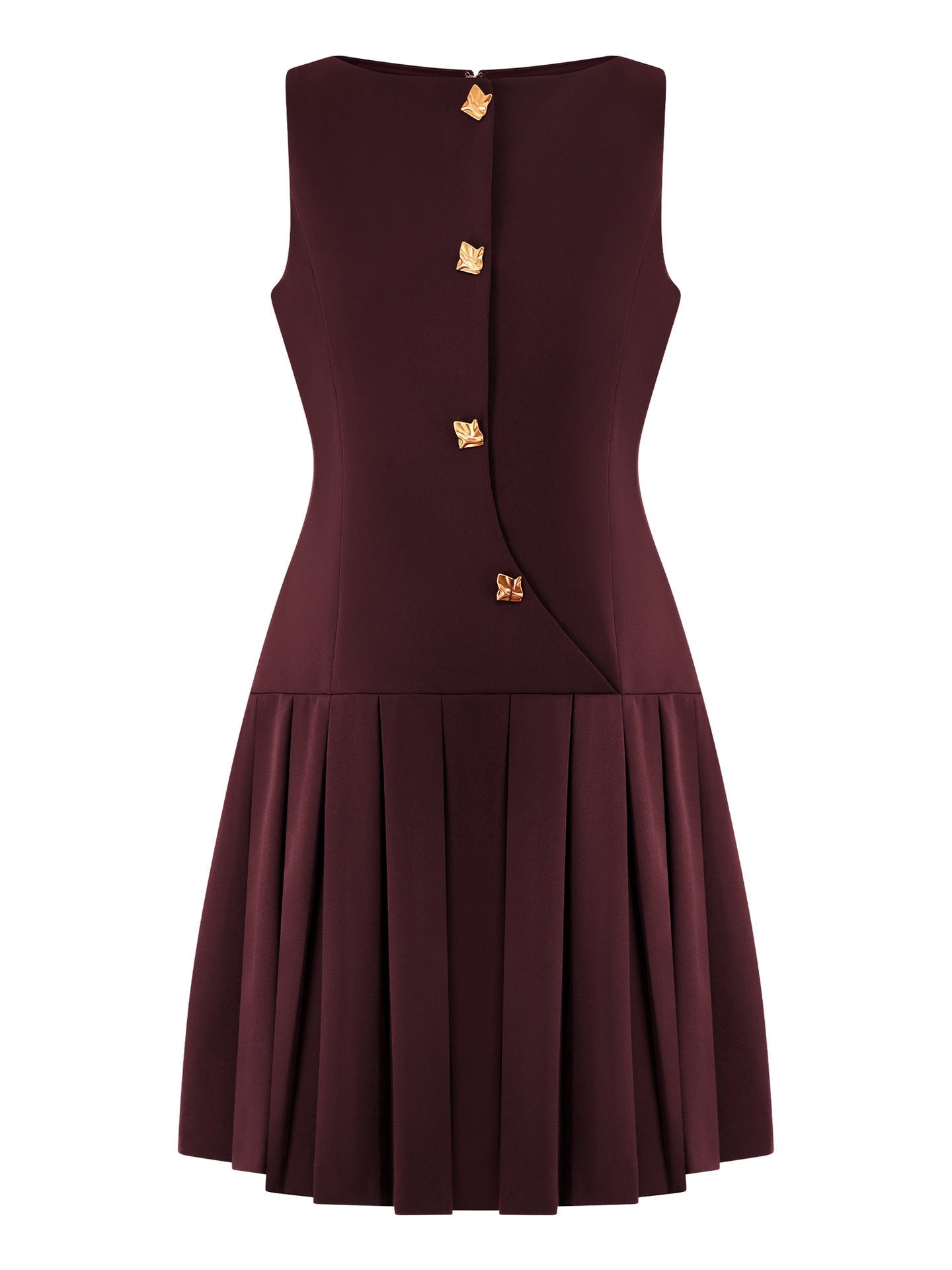 Women's V-Neck Sleeveless High Waist Ruched Mini Dress – Black, Wine Red, Royal Blue