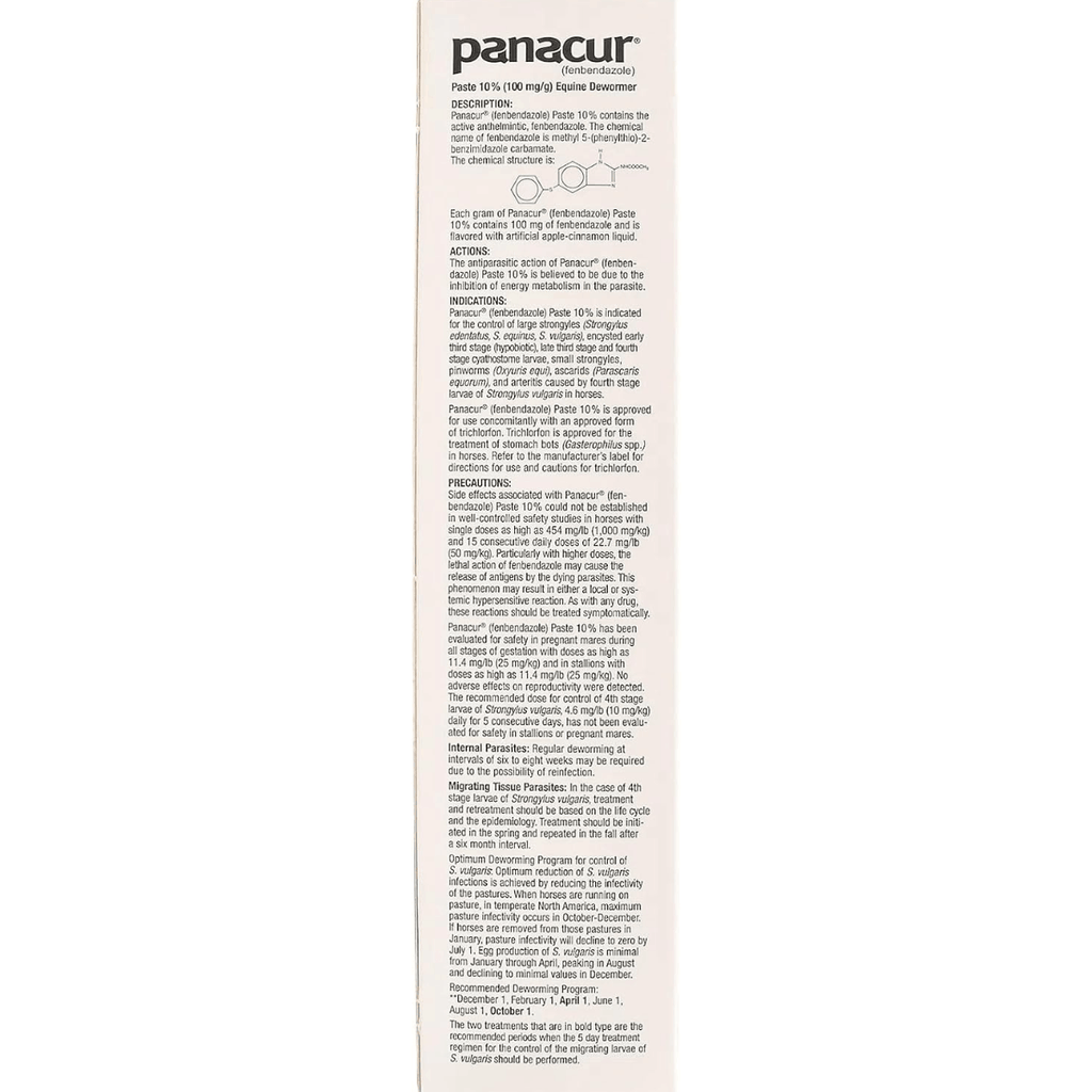 Panacur Equine Dewormer Paste 10 Percent Fenbendazole – Apple Cinnamon 3 Pack