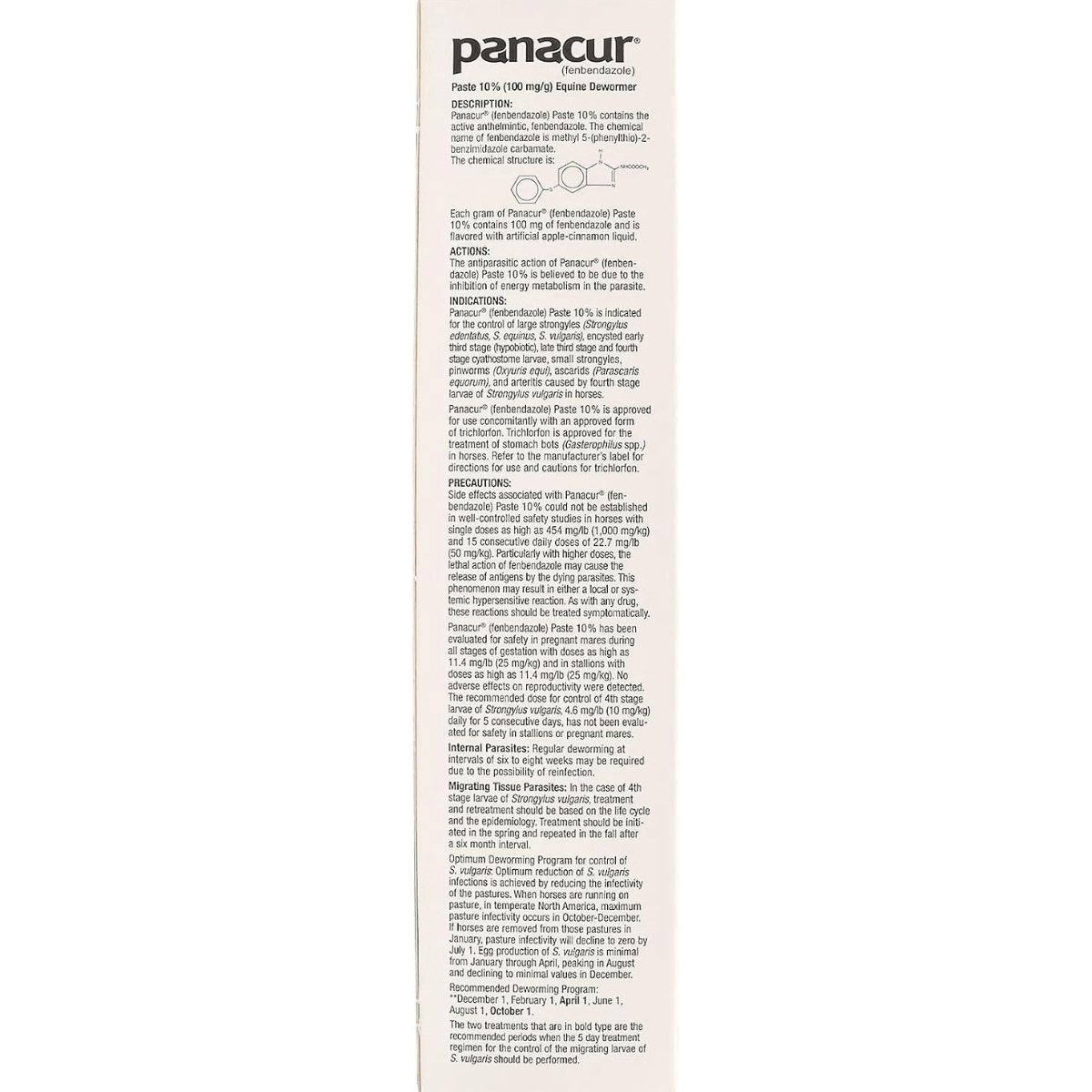 Panacur Equine Dewormer Paste 10 Percent Fenbendazole – Apple Cinnamon 3 Pack