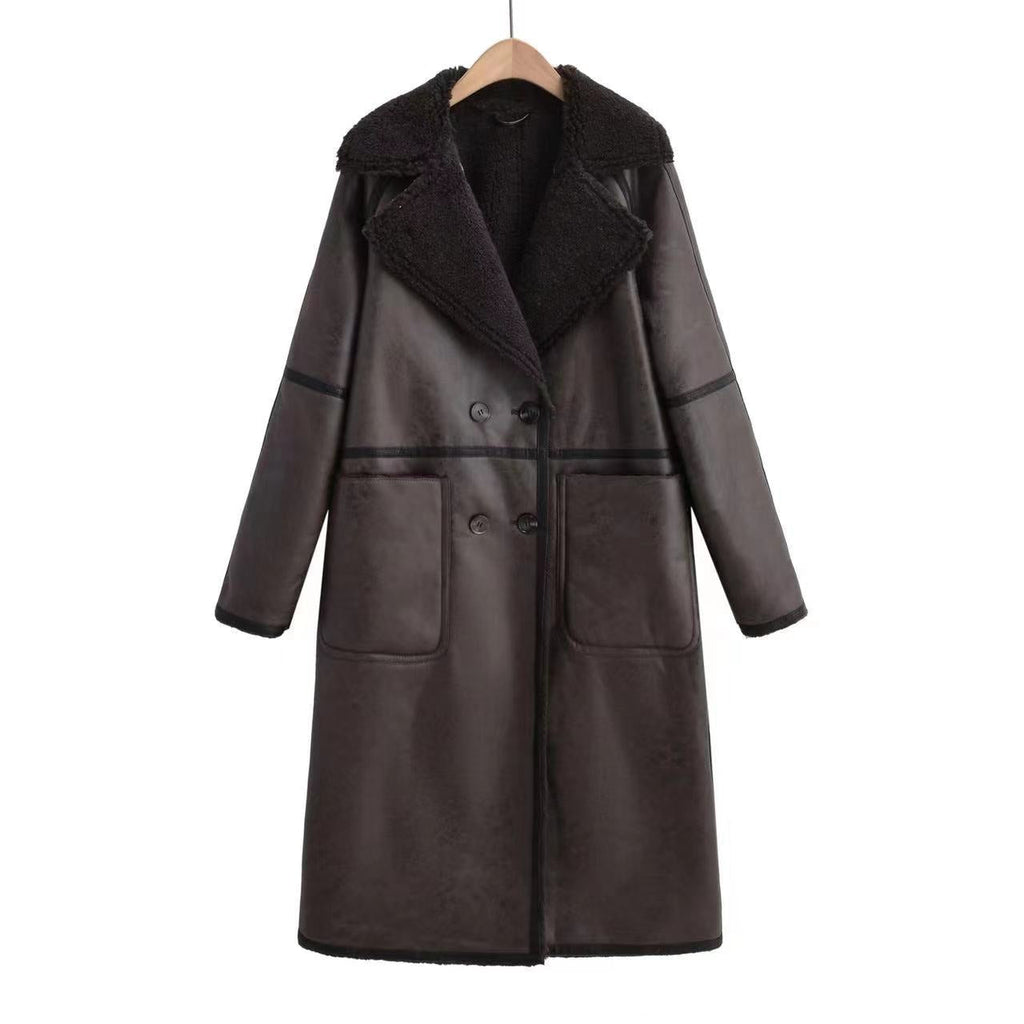 Women’s Belted Double-Breasted Winter Trench Coat