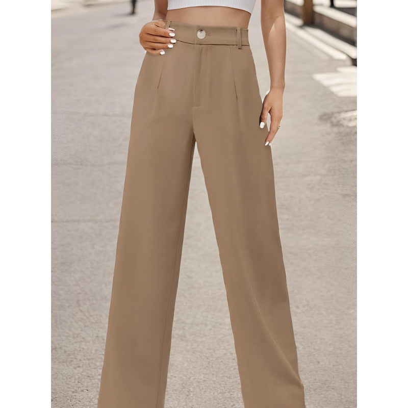 Women’s Elegant Suit Pants with Pockets – Office Trousers