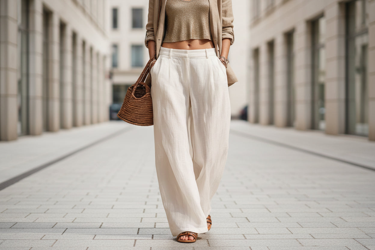 Women's Front-Button Cardigan Sleeveless Top & Long Pants Set