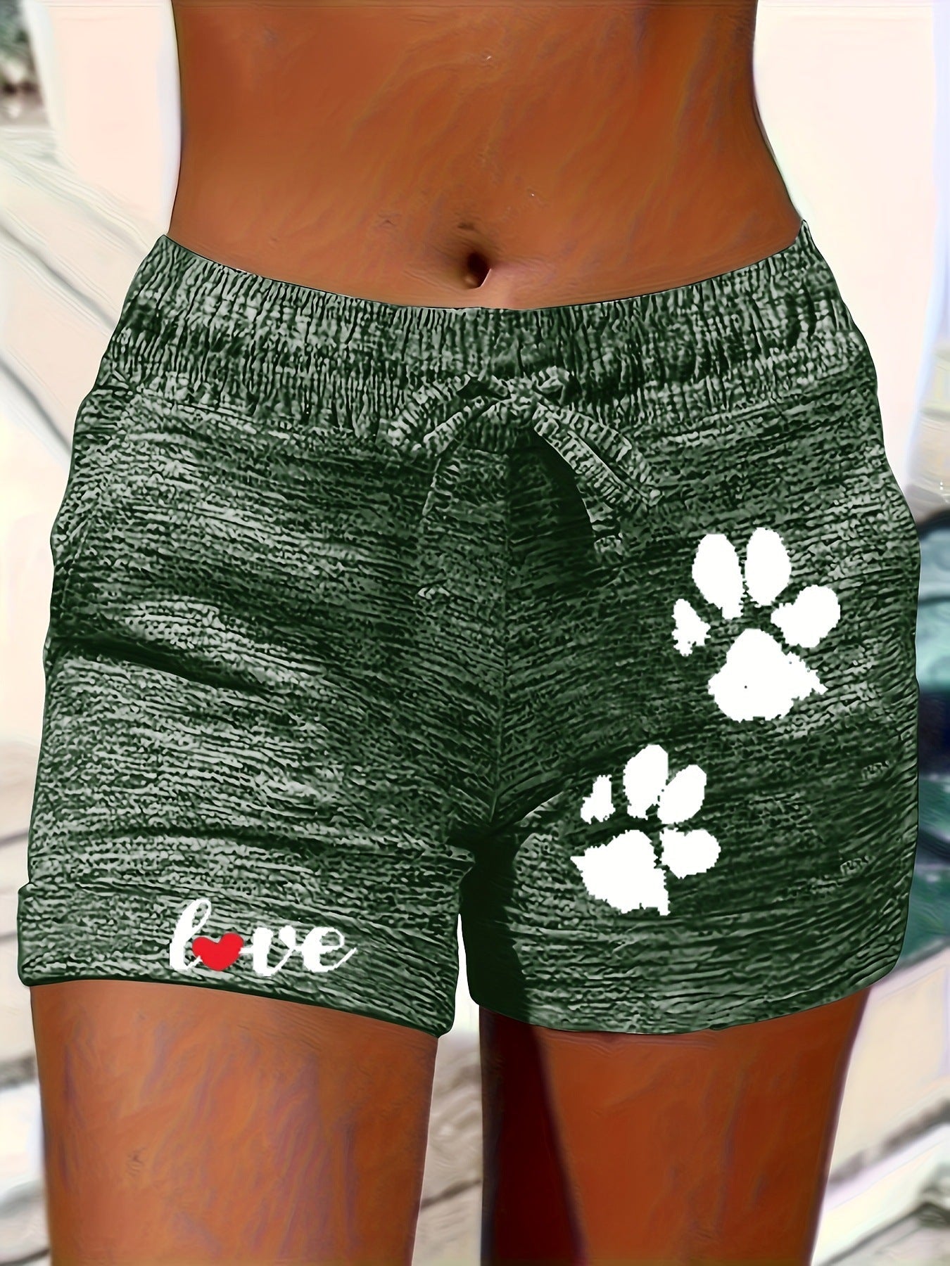 Women's Printed Elastic Waist Cropped Shorts With Pockets