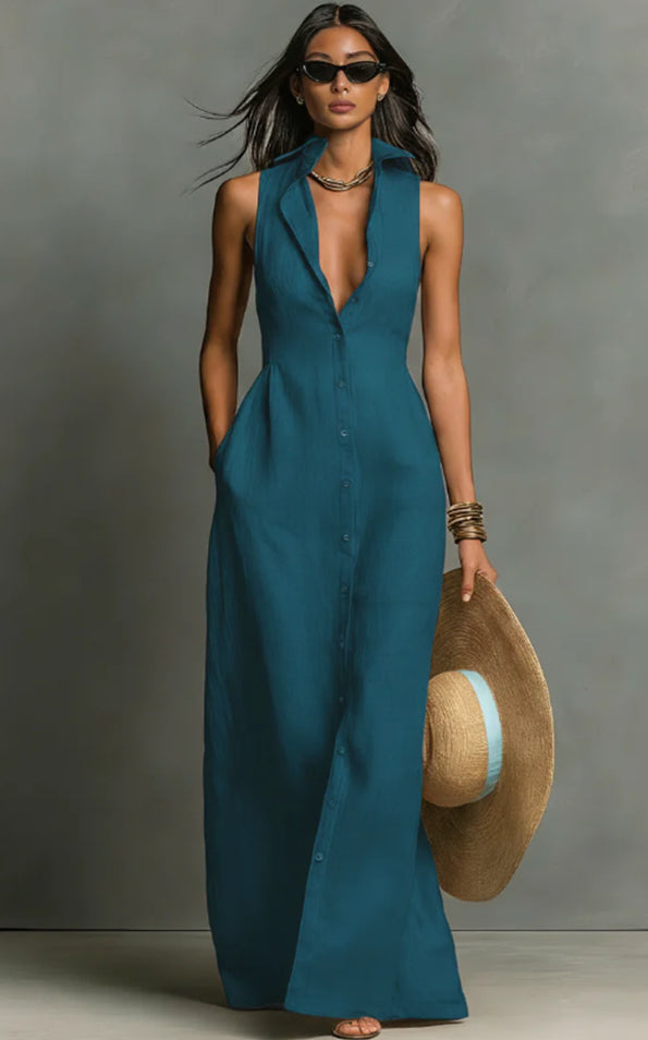 Women's Casual Polyester Midi Dress