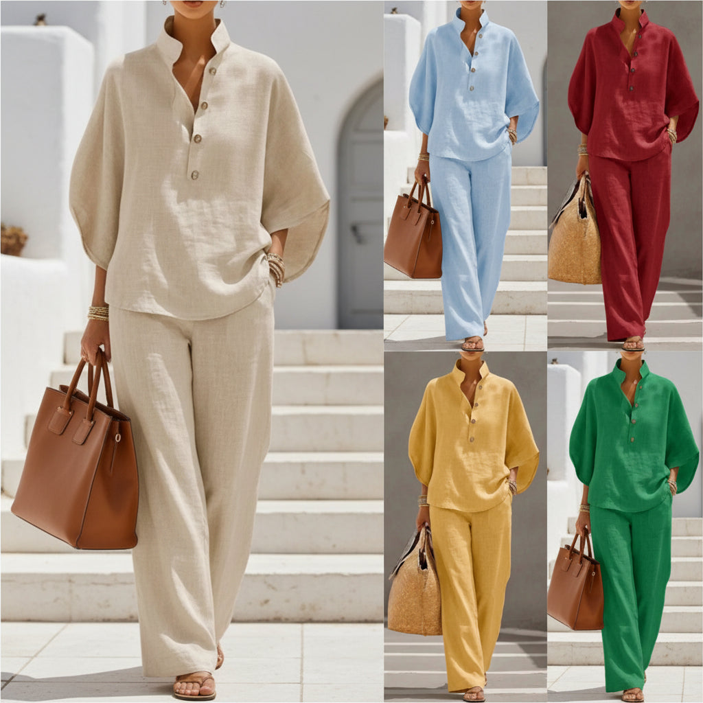 Women’s Casual Shirt and Full-Length Pants Set