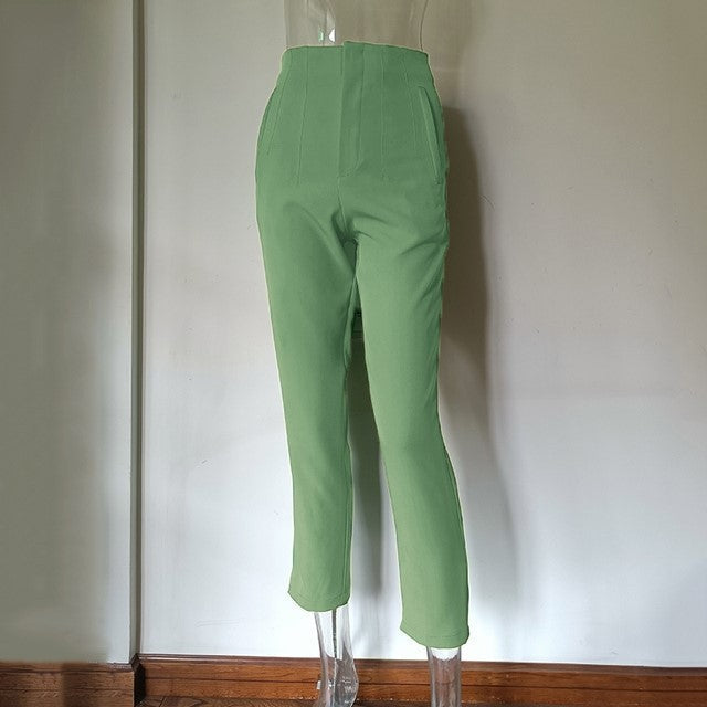 Women's High-Waisted Straight Leg Pants