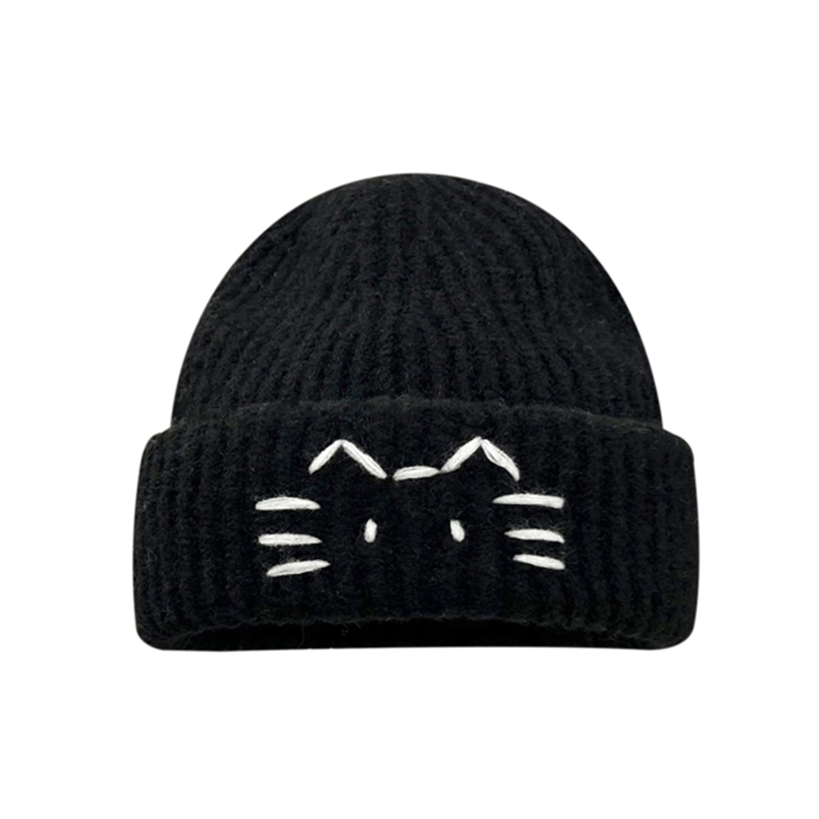 Women’s Cute Cat Line Design Knitted Hat – Warm Fall & Winter Beanie