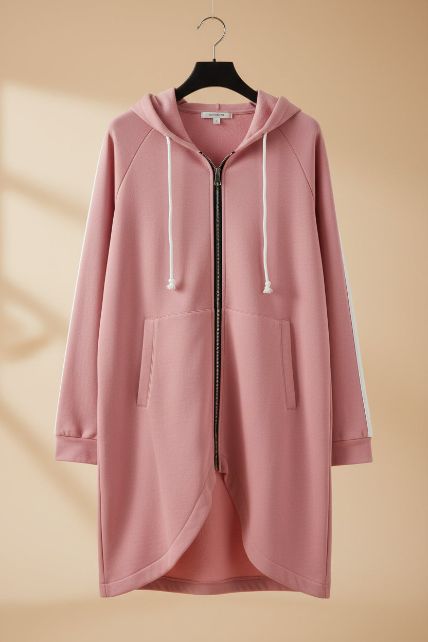 Street Zip Hooded Velvet-Lined Sweatshirt Women | Cozy Streetwear