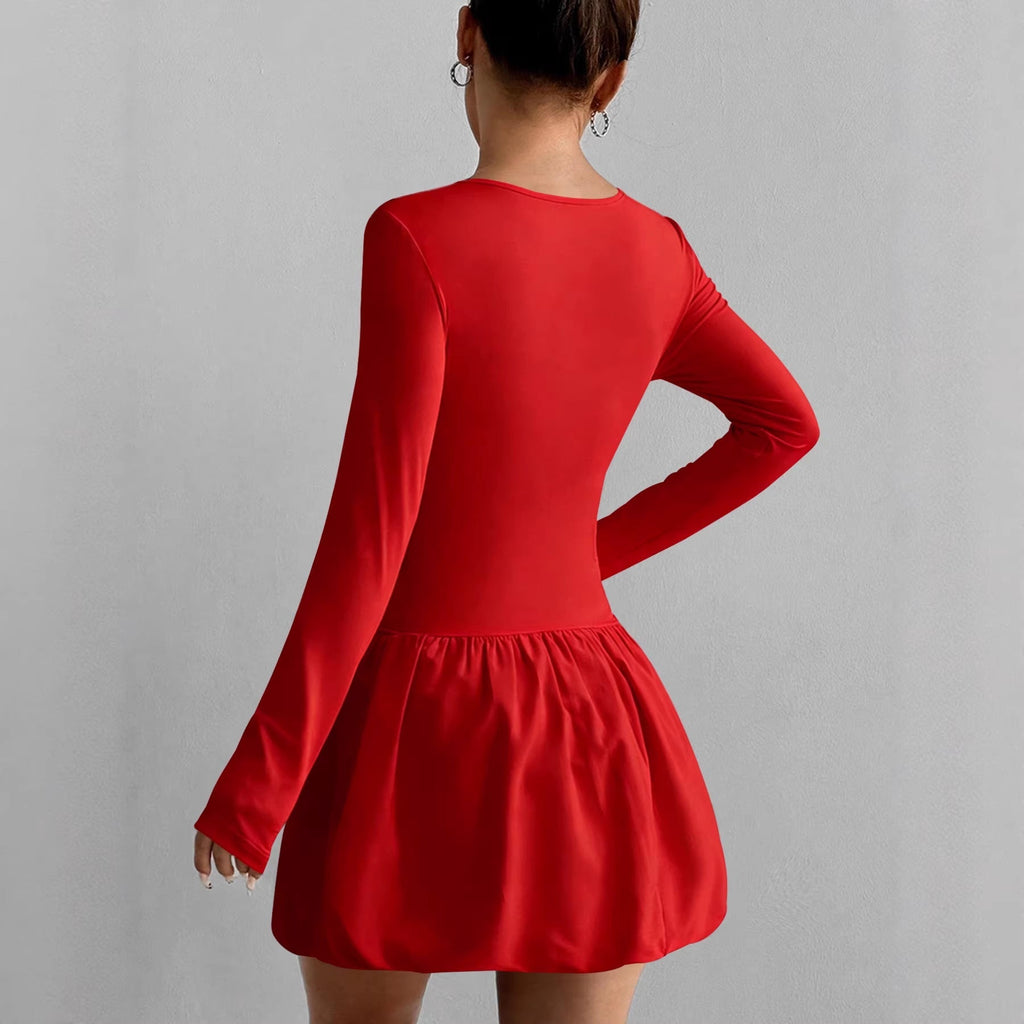 Women's Solid Color Stretch Casual Dress