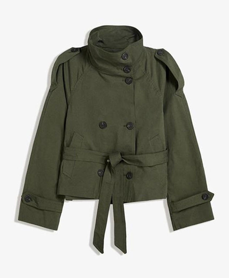 Women’s Lace-Up Waist Trench Coat
