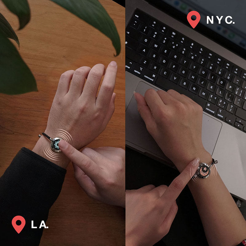 Sun & Moon Touch Bracelets with Milan Rope (Black+Black)