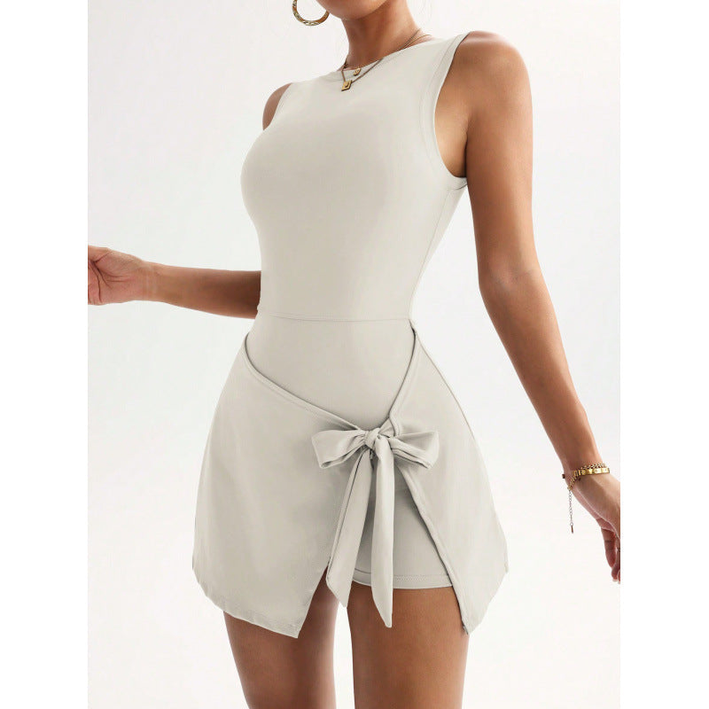 Women's Fitness Beauty-Back Yoga Dress – Sleeveless Active Mini