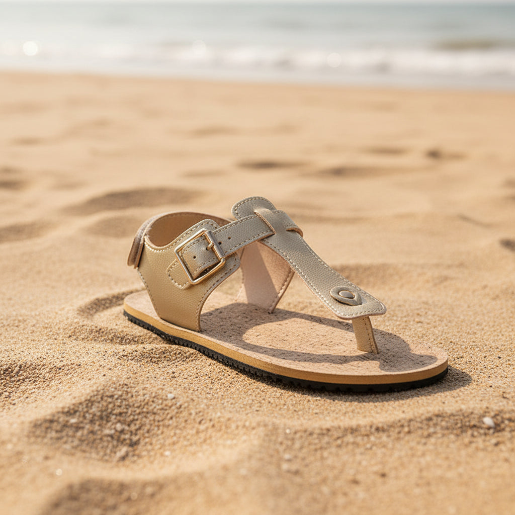 Cowhide Buckle Strap Sandals – Sheepskin Lined Non-Slip