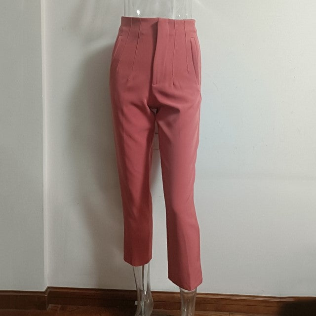 Women's High-Waisted Straight Leg Pants