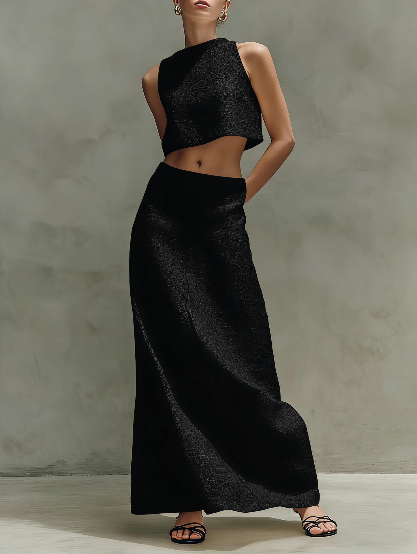 Women's Sleeveless Slimming Maxi Dress Two-Piece Set