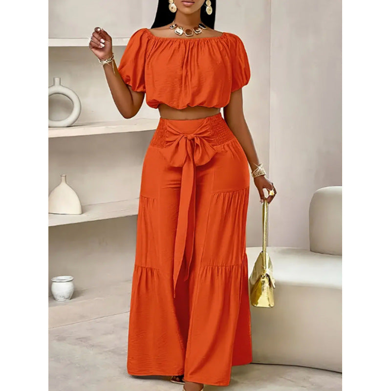 High-Waist Flared Pants & Top Two-Piece Set – 7 Colors, S–2XL