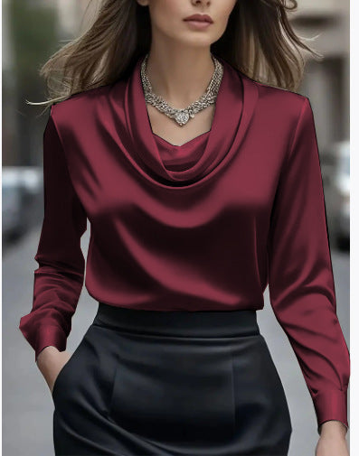 Women’s Elegant Boat Neck Long Sleeve Minimalist Top