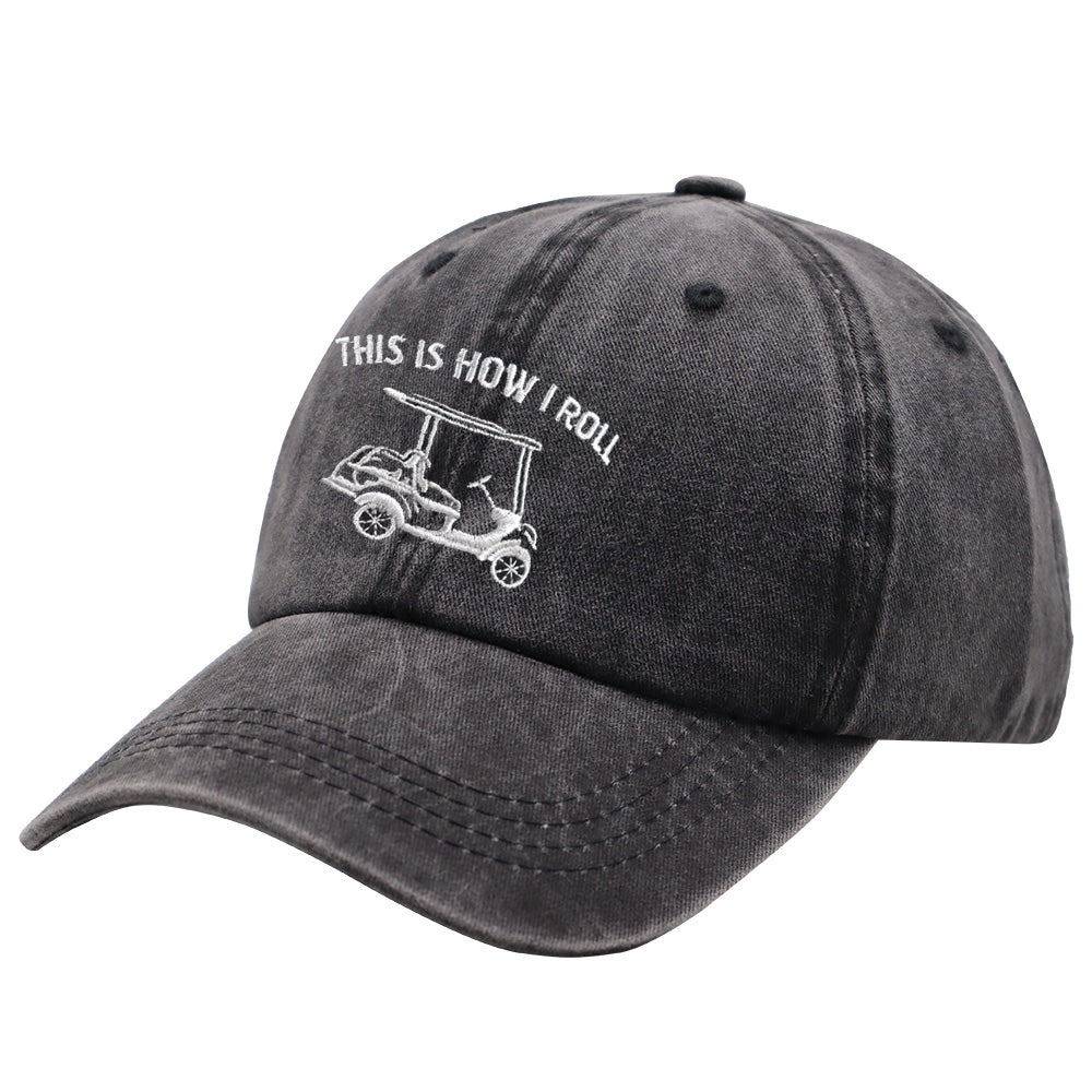 Funny Golf Cart Hat Adjustable Baseball Cap