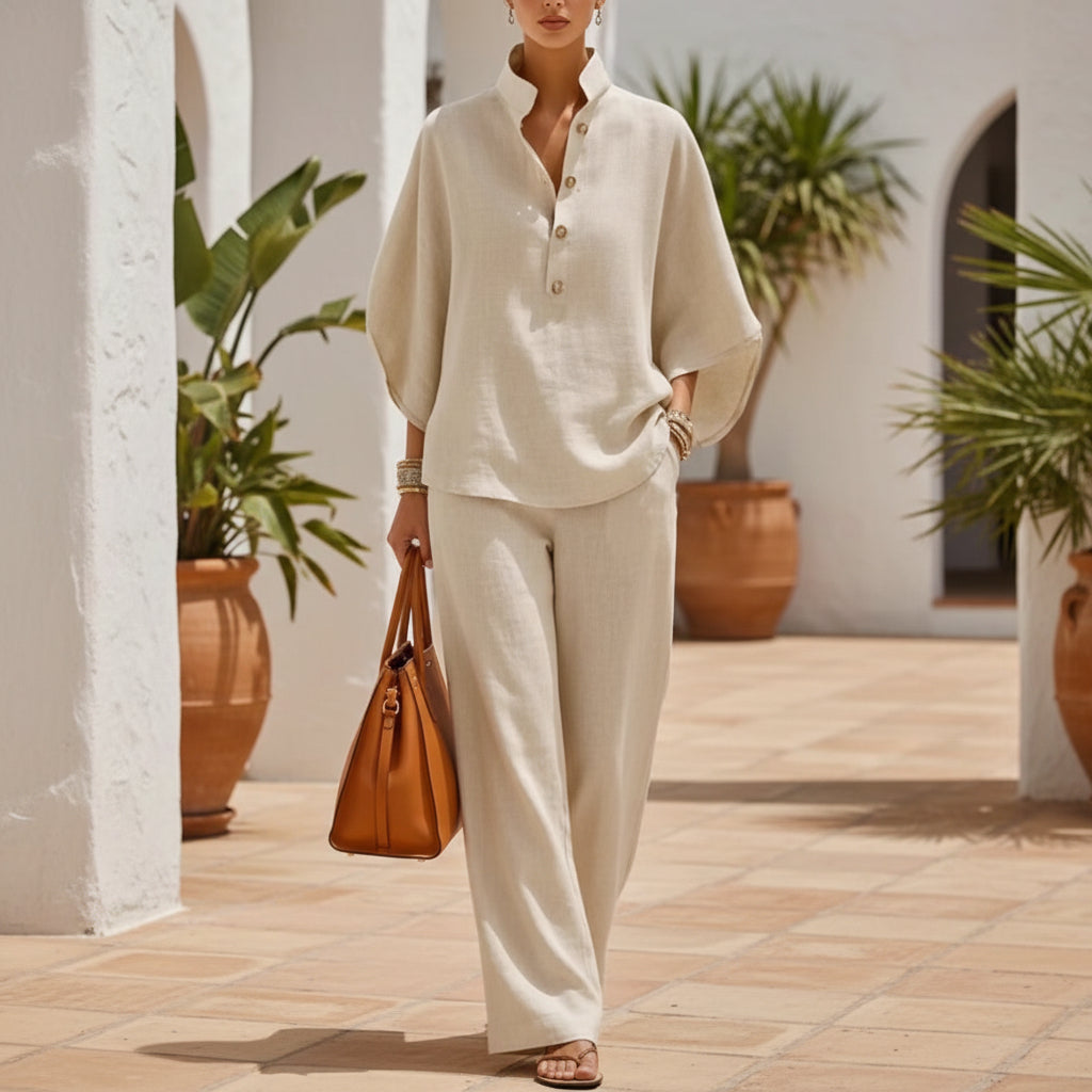Women’s Casual Shirt and Full-Length Pants Set
